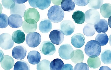 Poster - Delicate Watercolor Dots Collection in Blue Tones