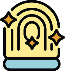 Poster - Fingerprint scanner is scanning and shining with stars for access control, security, identification, and verifying identity