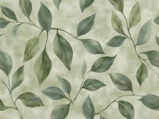 Poster - Soft Textured Botanical Leaves in Layered Design