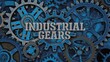 © riko2022 - Industrial banner with blue-toned metal cogs and gears background
