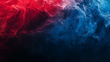 Poster - Vibrant swirling patterns of red and blue create captivating abstract art in a dark background