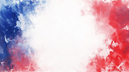 Poster - Colorful abstract representation of the French flag with textured blue and red shades