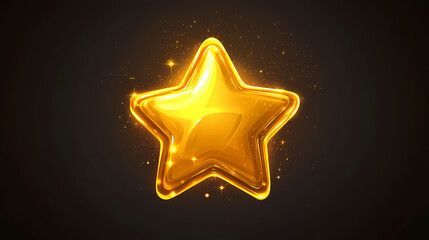 a glowing vector emoji of a golden star with sparkling edges and a shiny polished surface. glowing. 