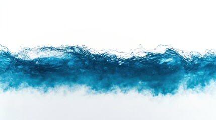 Wall Mural - Abstract depiction of waves in shades of blue against a white background.