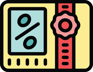 Poster - This color icon represents the concept of getting the best interest rate on a loan agreement