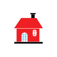 Aufkleber - house, home icon. flat design illustration of a house. single home icon silhouette design on white b