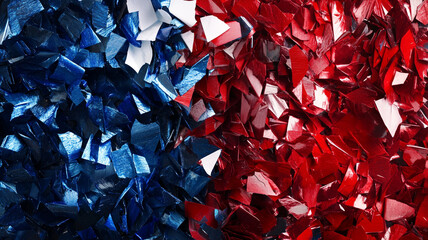 Poster - Colorful abstract texture combining blue and red shards, ideal for artistic backgrounds and designs
