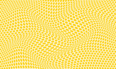 Wall Mural - abstract yellow dot wave pattern design.