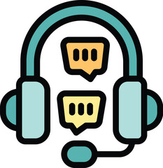 Poster - Headset depicting online chatting with customer service, ideal for representing concepts like communication, support, and assistance