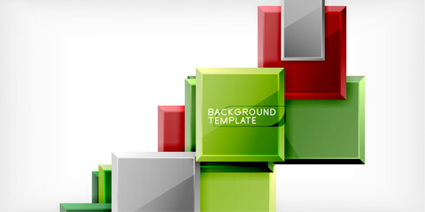 Poster - Colorful squares and rectangles. Vector Illustration For Wallpaper, Banner, Background, Card, Book Illustration, landing page