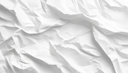 Poster - A Close-Up of Wrinkled White Paper Texture