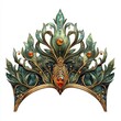 © cloud7days - Art Nouveau style depiction of a king crown, highlighting elegant curves and ornate details, isolated on white.