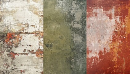 Aufkleber - Peeling Paint on a Multi-Colored Wall