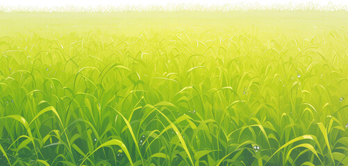 Wall Mural - Lush green grass field