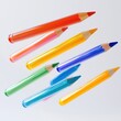 © cloud7days - Floating colourful pencils, isolated on white, clean and weightless design.