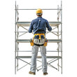 © KimlyPNG - Back view of worker standing on scaffolding isolate on transparent background