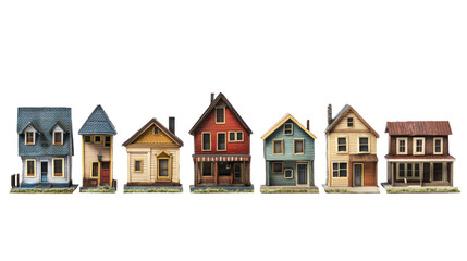 Wall Mural - Small town houses isolate on transparent background