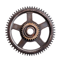 Sticker - gears and cogs front view isolate on transparent background