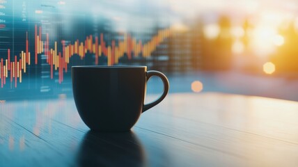 Aufkleber - Modern Desk with Tablet and Data Visualization
