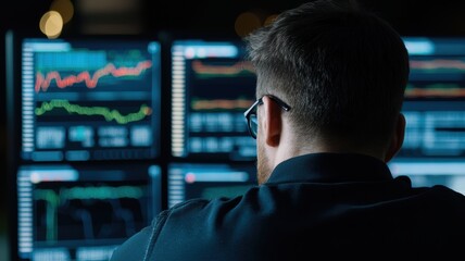 Poster - Financial Advisor Analyzing Market Trends with Charts