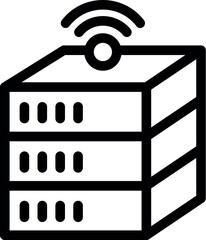 Poster - Server emitting wireless signal, symbolizing data transmission and modern network infrastructure