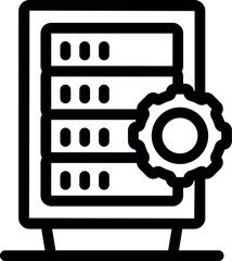 Poster - Server rack configuration and maintenance icon representing data center management, optimization, and technical support