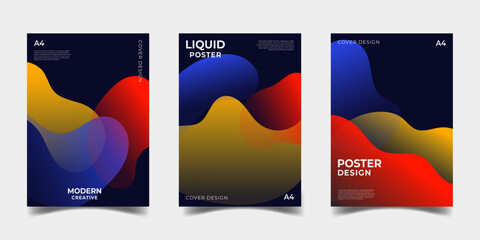 Poster - Abstract modern colorful gradient liquid poster or cover minimal template design