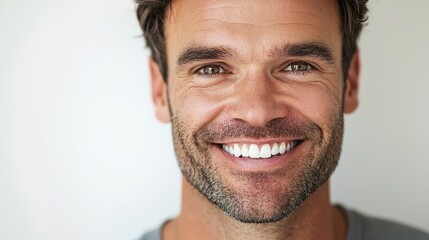 Wall Mural - Smiling Man with Brushed Hair and Positive Energy