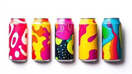 Poster - Colorful Cans with Abstract Patterns and Designs