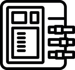 Poster - Line drawing of an electric panel managing electricity distribution, featuring switches and a digital display for monitoring