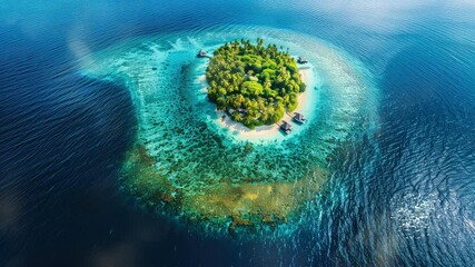 Wall Mural - animation enchanting tropical island surrounded by azure waters generated with ai