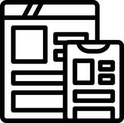 Poster - Mobile web design process, creating user interface for website on smartphone, responsive design development