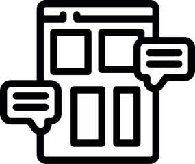 Poster - Website content management system is displaying online communication with chat bubbles, ideal for representing online marketing and social media