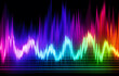 © wathanya - Abstract background with equalizer design and heartbeat pulse, lively, colorful.