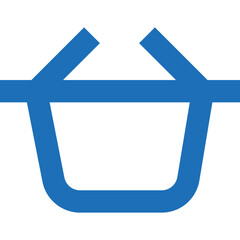 Poster - Blue Shopping Basket Icon With a Simple Design Showcasing Minimalism and Function for Digital Use