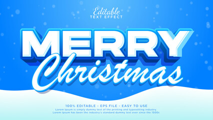 Aufkleber - Editable text effect winter theme, Merry christmas text style template