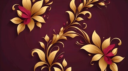 Poster - burgundy and gold background	