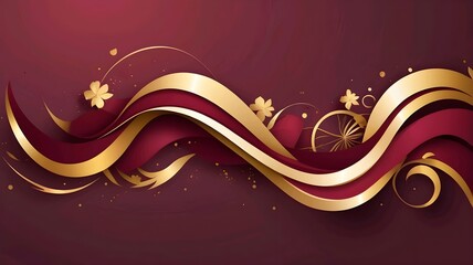 Poster - burgundy and gold background	