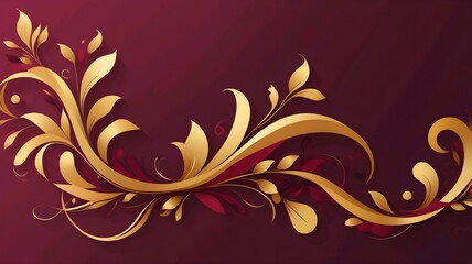 Poster - burgundy and gold background	