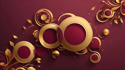 Poster - burgundy and gold background	