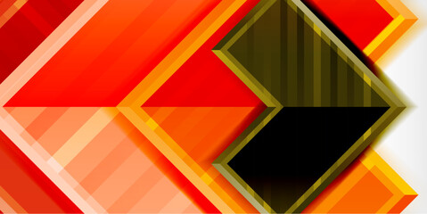 Poster - Arrow symbols created with 3d effects and line texture geometric abstract background