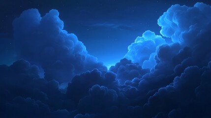 Wall Mural - the sky is filled with clouds and stars
