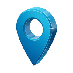 Aufkleber - 3D Blue location icon isolated on transparent background,PNG File,3D blue location marker icon, blue map pointer, navigation,3d render illustration,Location Map Icon,GPS,Blue map pointer 3d icon,Ai