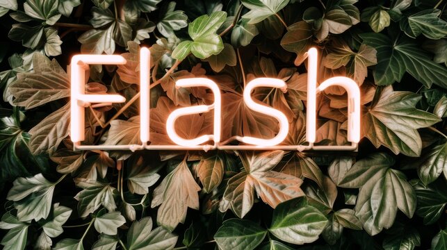 a neon flash sign