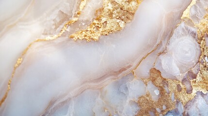 Poster - Luxurious marble showcasing intricate patterns of gold veins against a soft white background, perfect for upscale decor ideas