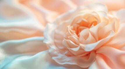 Poster - Delicate petals of an elegant flower lie gracefully on silk fabric, creating a serene atmosphere with soft colors