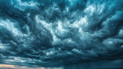 Wall Mural - vibrant blue sky is transformed by dramatic clouds, casting shadows as the sun begins to set on the 
