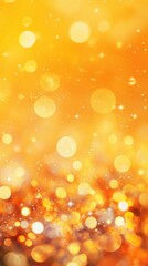 Poster - The bright golden bokeh lights shimmer softly, setting a warm and inviting mood against the rich orange backdrop