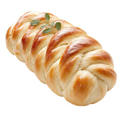 Wall Mural - A long loaf of bread with a green leaf on top. transparent background