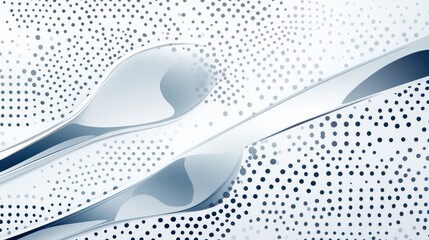 Abstract Metallic Spoon and Fork Design with Halftone Pattern on White Background for Modern Kitchen Decor